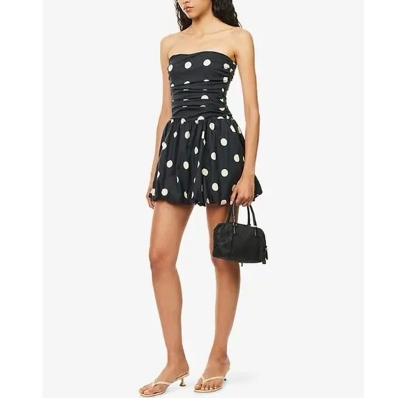 Reformation Dresses & Skirts - REFORMATION  Clea Polka-Dot Mini Dress in Moon Dot-1 Size 10